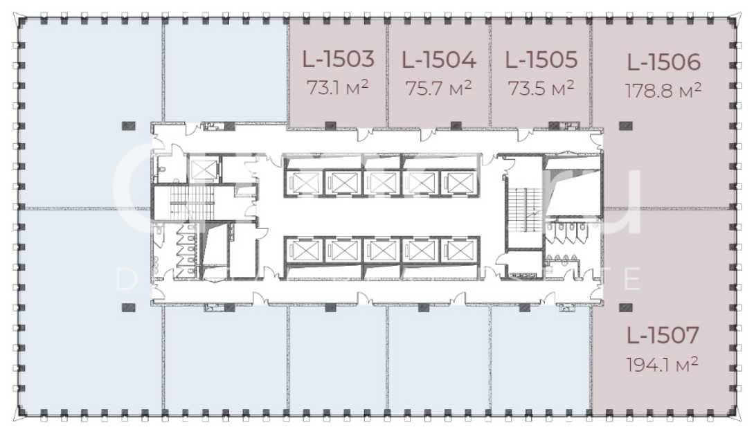 Планировка офиса 73.1-401.1 м², 15 этаж, БЦ «Stone Ленинский»
