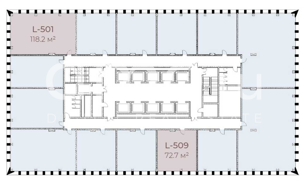Планировка офиса 118.2 м², 5 этаж, БЦ «Stone Ленинский»