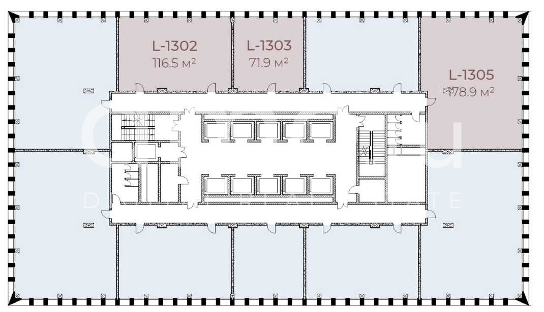 Планировка офиса 71.9-188.4 м², 13 этаж, БЦ «Stone Ленинский»